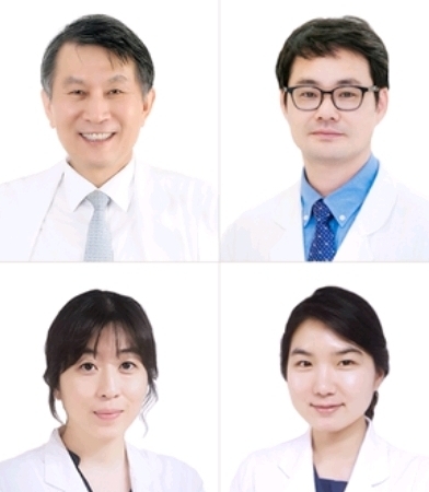 좌측 상단부터 시계방향으로 소화기내과 김효종·이창균 교수, 오신주·문정락 전임의 순