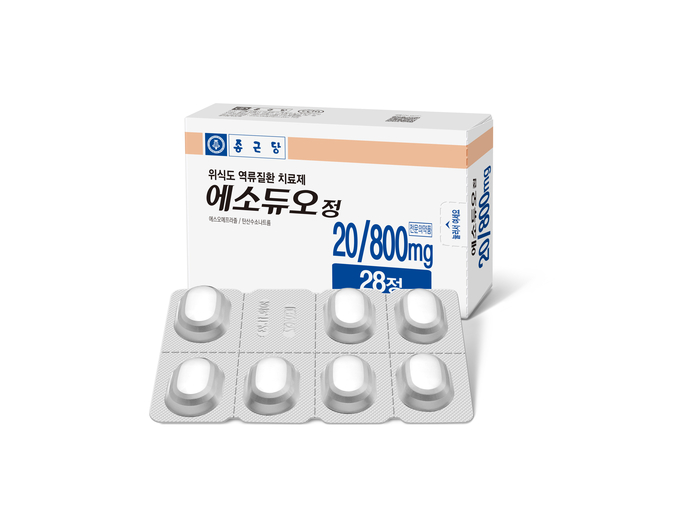 종근당이 개발한 세계 최초 에스오메프라졸∙탄산수소나트륨 복합제인 역류성 식도염 개량신약 ‘에소듀오’