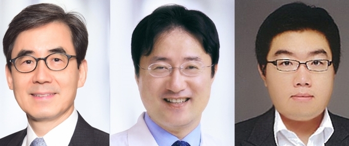 좌부터 순환기내과 김효수·양한모 교수, 김준오 연구교수