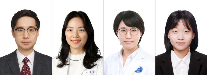 경희의료원 연동건 교수, 국군수도병원 김정현 교수, 분당차병원 신정우 교수, 구민지 학생 연구원 (좌측부터)