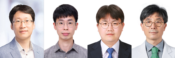 좌부터 서울대병원 김정민 교수·양욱진 임상강사, 중앙대병원 홍순억·박광열 교수