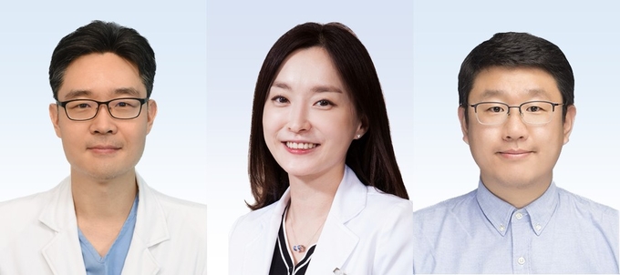 좌부터 분당서울대병원 소화기내과 신철민 교수,서울대병원 강남센터 소화기내과 진은효 교수, 숭실대학교 정보통계보험수리학과 한경도 교수