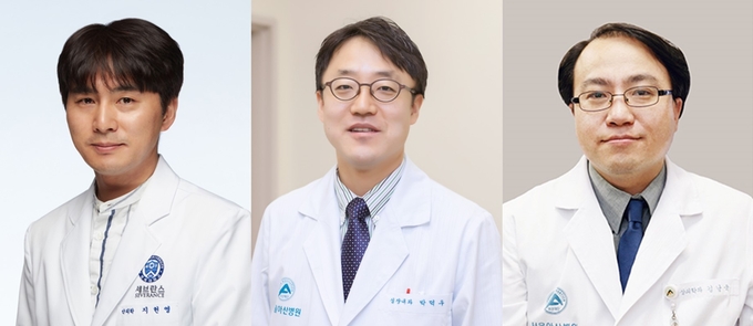 왼쪽부터 ▲기초의학상 수상자 연세대학교 의과대학 약리학교실 지헌영 교수, ▲임상의학상 수상자 울산대학교 의과대학 서울아산병원 내과학교실 박덕우 교수, ▲중개의학상 수상자 울산대학교 의과대학 서울아산병원 융합의학교실 김남국 교수