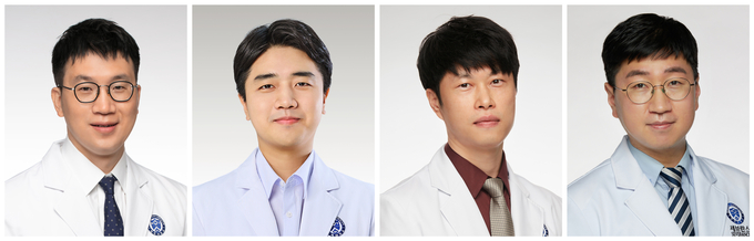 좌부터. 강남세브란스병원 안과 한진우, 설동헌 교수, 세브란스병원 진단검사의학과 진단검사의학과 이승태, 원동주 교수