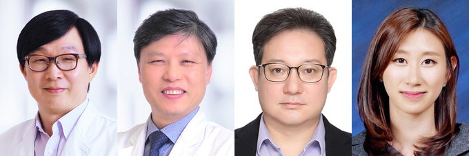 좌부터 소아정신과 김붕년 교수, 영상의학과 손철호 교수, 의생명연구원 송희진 연구교수, 정신건강의학과 임유빈 임상강사