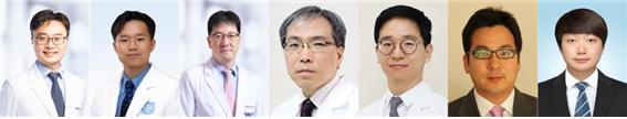 좌부터 서울대병원 공현중 교수, 분당서울대병원 김정훈 교수, 서울대병원 김현직 교수 동국대일산병원 박석원·김진엽 교수, DGIST 황재윤 교수, 전북대 이경수 교수