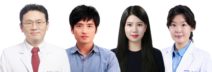 좌부터 고대안산병원 심장혈관흉부외과 황진욱, 의생명연구센터 황인태, 함성원, 전 영상의학과 김초희 교수