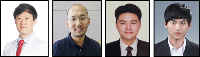 좌부터. 고려대 구로병원 심장혈관흉부외과 김현구 교수, KAIST 바이오 및 뇌공학과 박지호 교수, 고려대학교 구로병원 김창근 박사과정, KAIST 장민철 박사과정