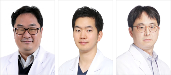 좌부터 고대구로병원 심혈관센터 이대인·강동오 교수, 고대안산병원 심혈관센터 김선원 교수