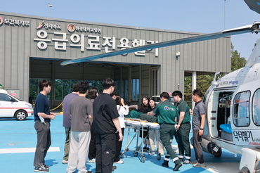 원광대학교병원, 응급의료 전용 헬기 신규 탑승자 교육